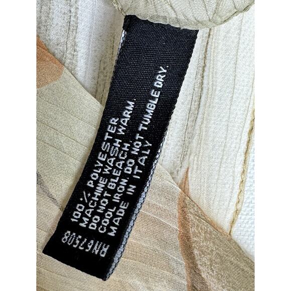 Jones New York Beige Tan Orange Floral Abstract Print Rectangle Scarf - Picture 3 of 4